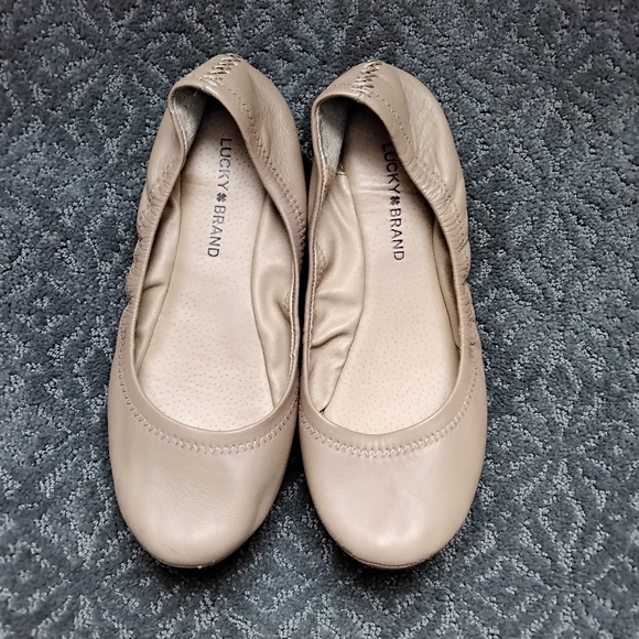 Lucky Brand Emmie Leather Ballet Flats Nude - 8 - Picture 6 of 9